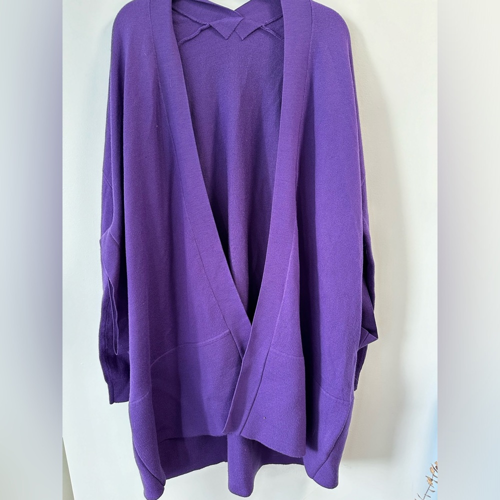 JNBY LESS purple oversized wool cardigan